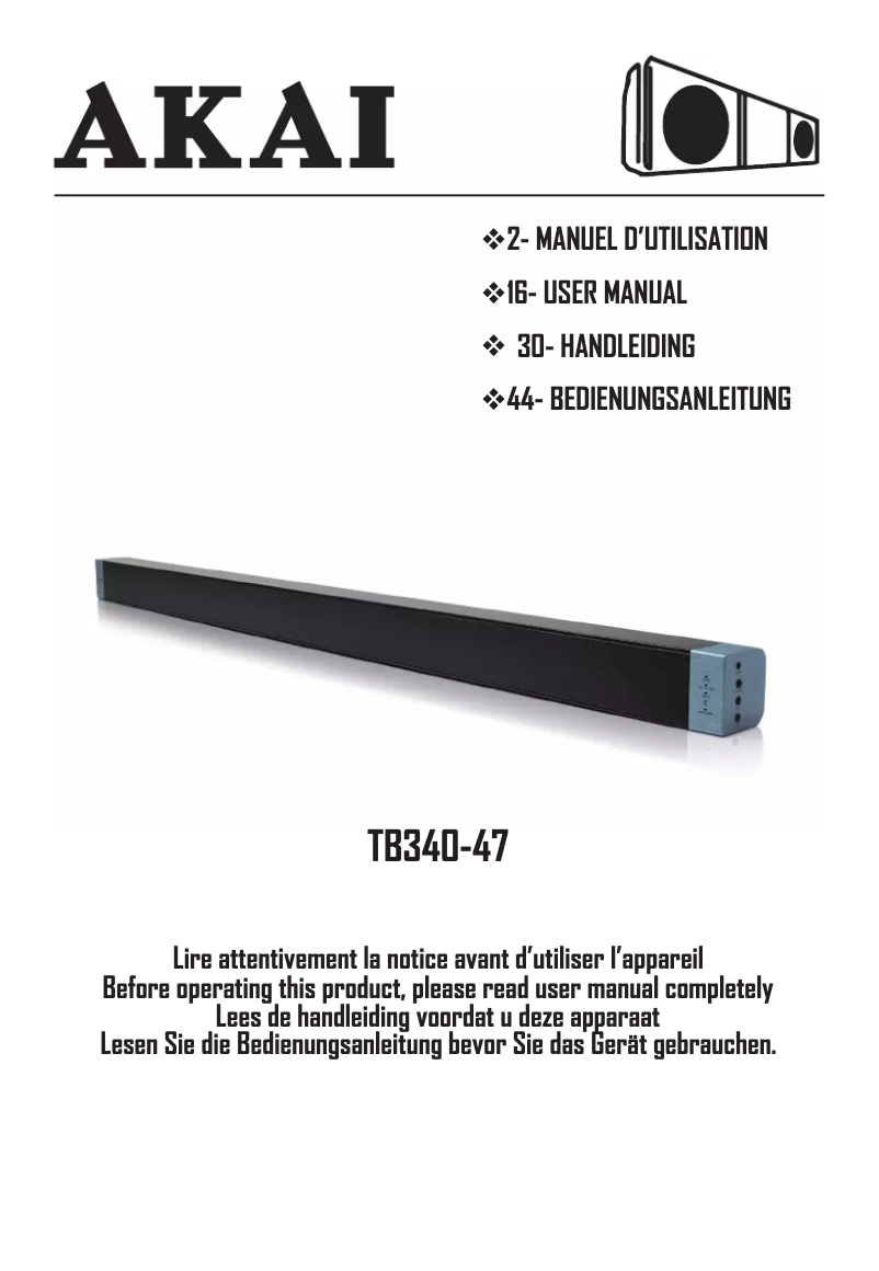 Image de la première page du manuel de l'appareil TB340-47
