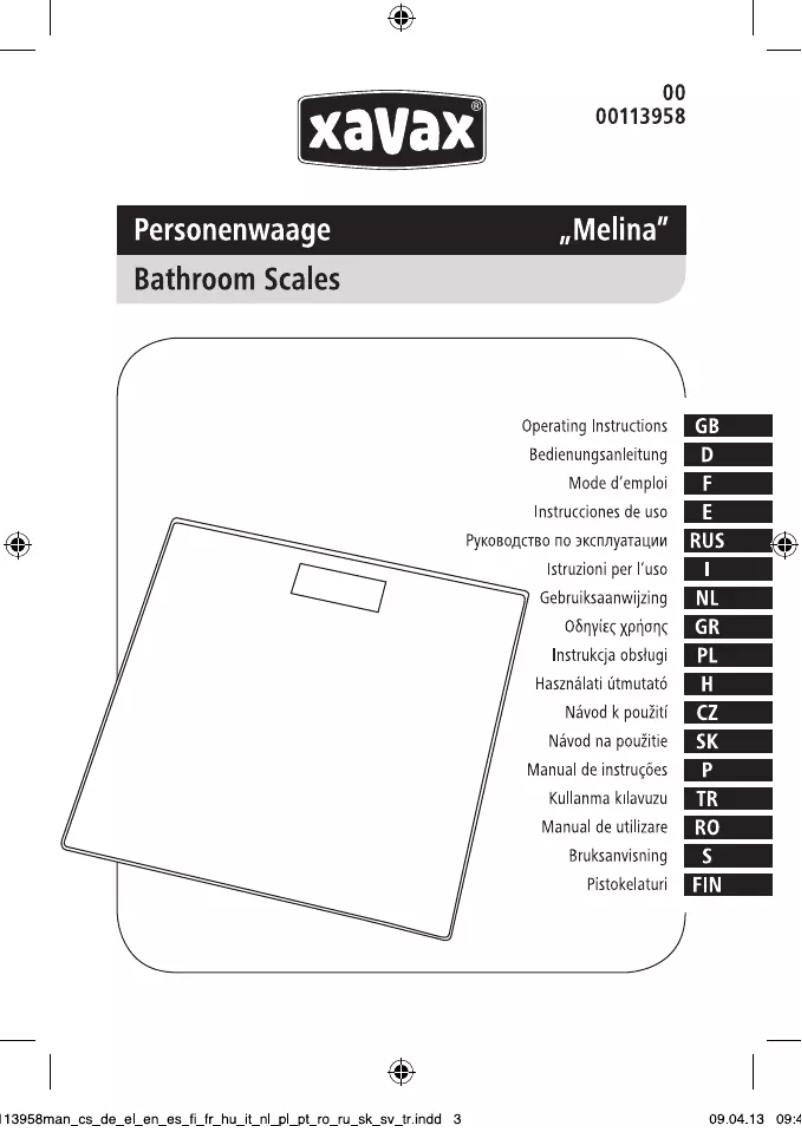Página 1 del manual Manual de usuario Xavax Melina