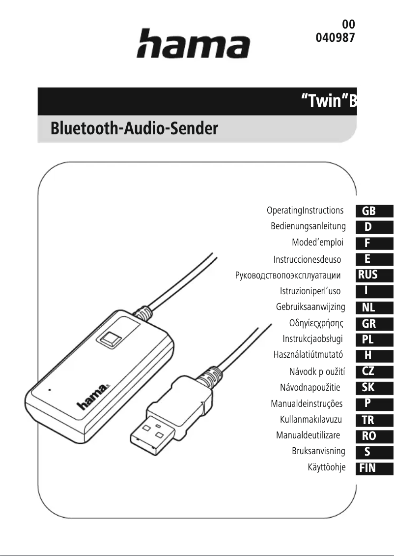 Page n°1 - Manuel utilisateur Hama Twin