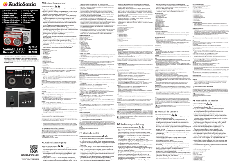 Page 1 de la notice Manuel utilisateur TriStar RD-1557