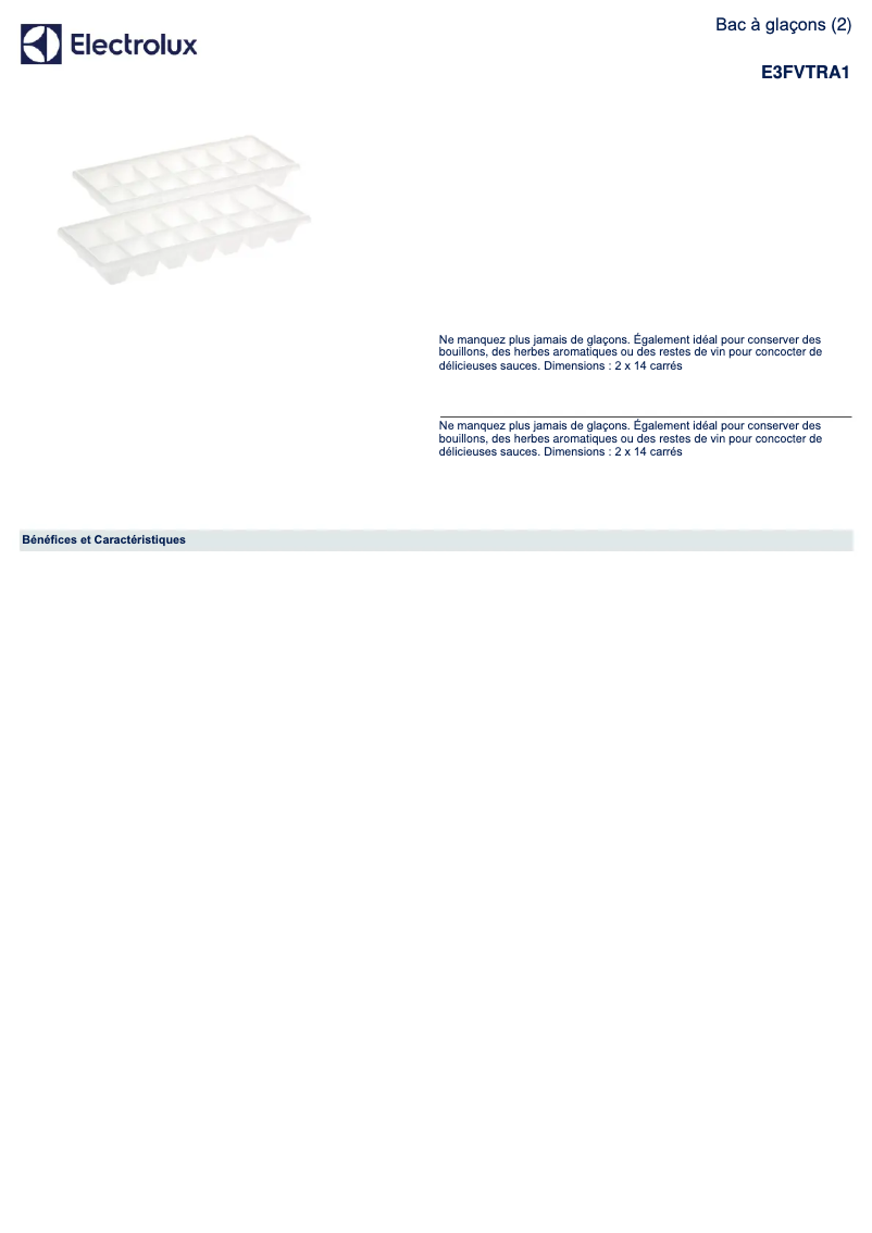 Image de la première page du manuel de l'appareil E3FVTRA1