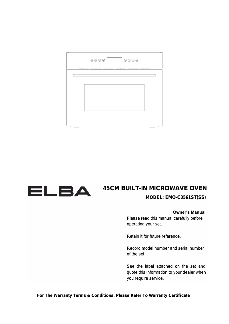 Image de la première page du manuel de l'appareil EMO-C3561ST(SS)