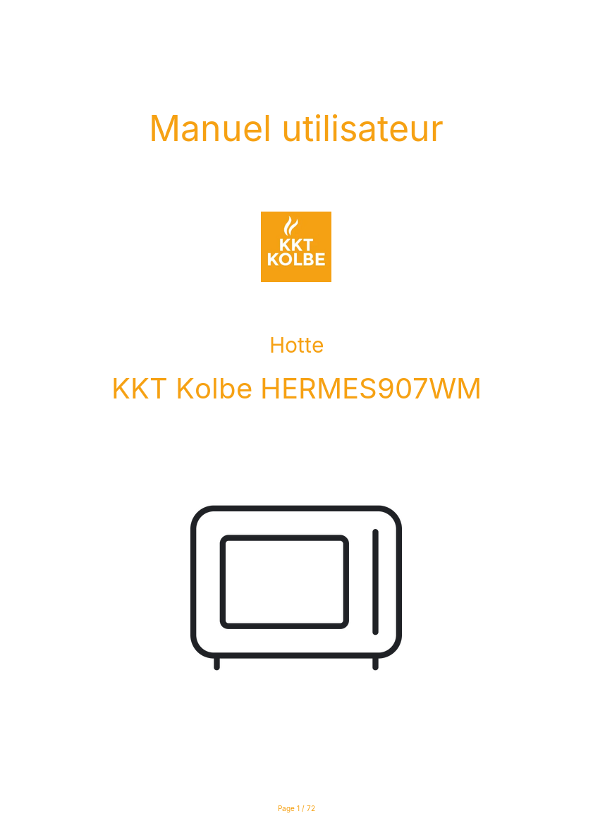 Page n°1 - Manuel utilisateur KKT Kolbe HERMES907WM