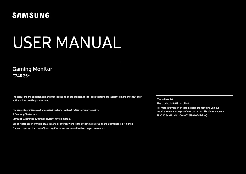 Page n°1 - Manuel utilisateur Samsung C24RG50FQ
