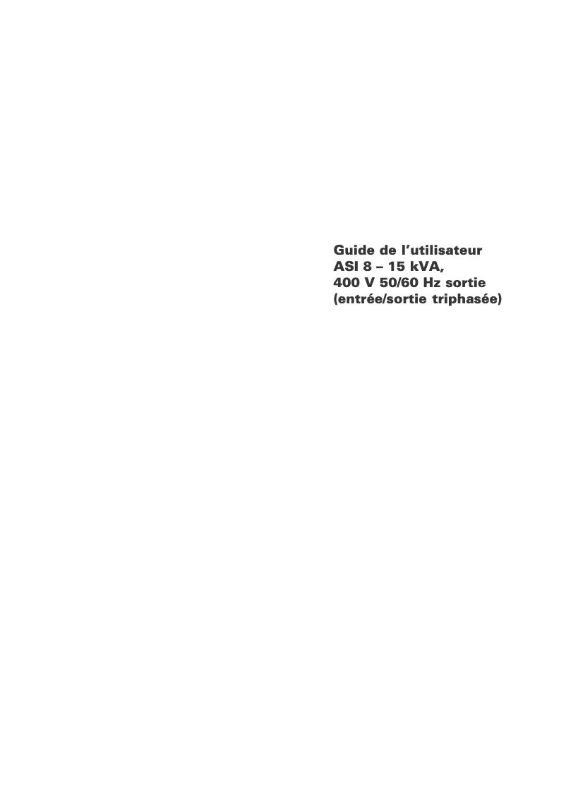 Page n°1 - Manuel utilisateur Eaton Powerware 9355-10-N-25-64x9Ah