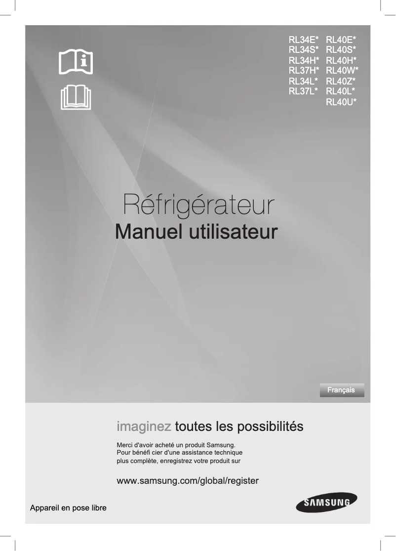 Page n°1 - Manuel utilisateur Samsung RL40UGSW