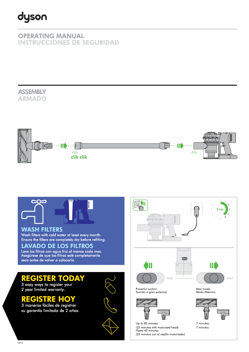 Page 1 de la notice Manuel utilisateur Dyson V8 Absolute Pro