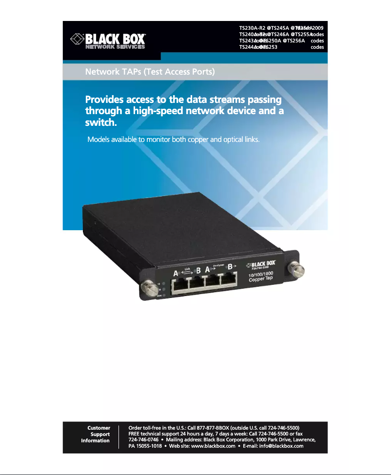 Page n°1 - Manuel utilisateur Black Box TS256A