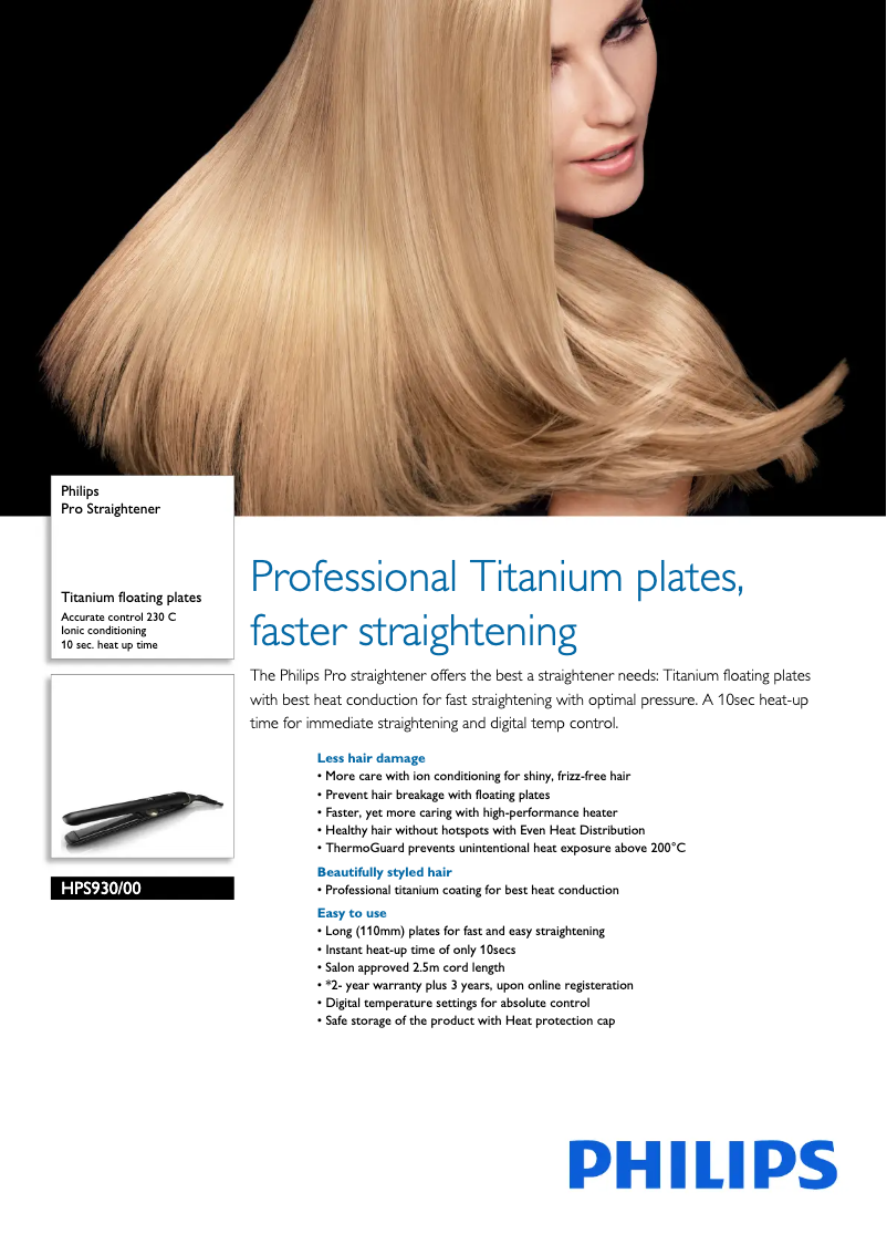 Page n°1 - Manuel utilisateur Philips Prestige Pro HPS930