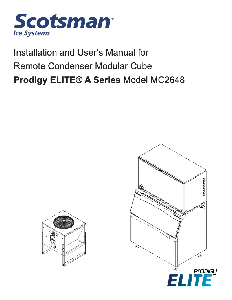 Page 1 de la notice Manuel utilisateur Scotsman MC2648R