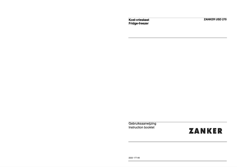 Page n°1 - Manuel utilisateur Zanker USD 270