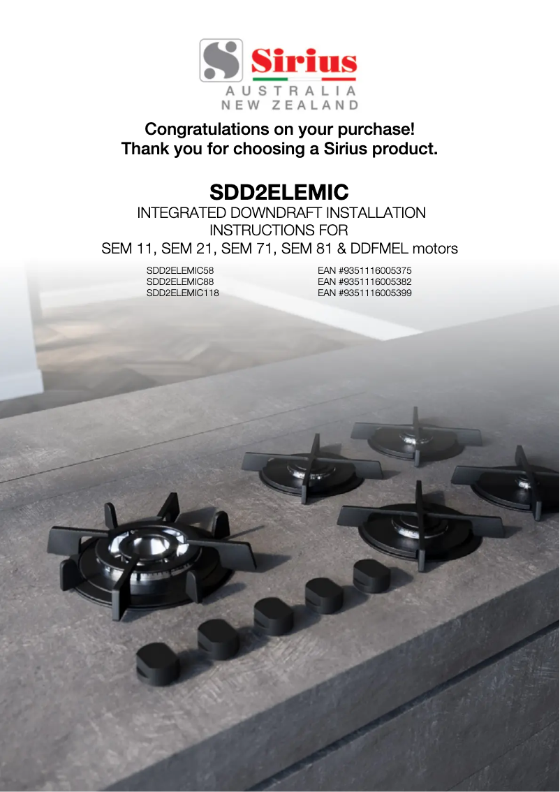 Image de la première page du manuel de l'appareil SDD2ELEMIC88