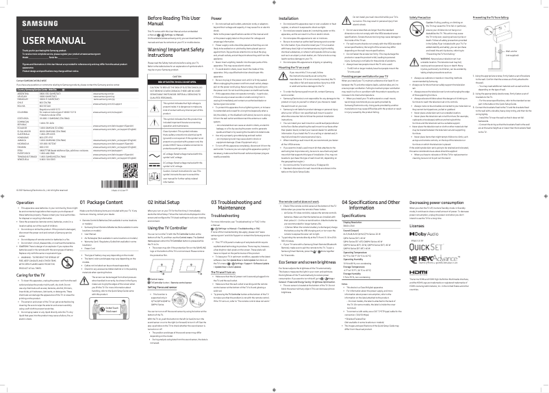 Page n°1 - Manuel utilisateur Samsung QN60Q60AAG
