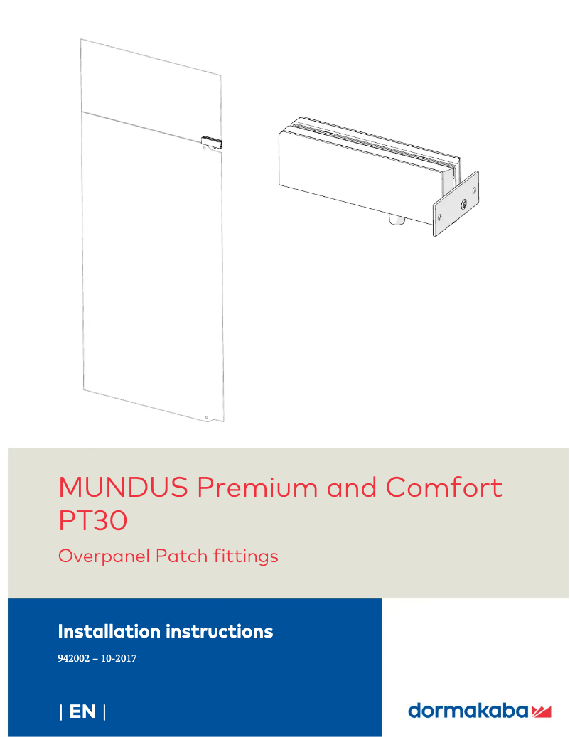 Page 1 de la notice Manuel utilisateur Dormakaba Universal PT60
