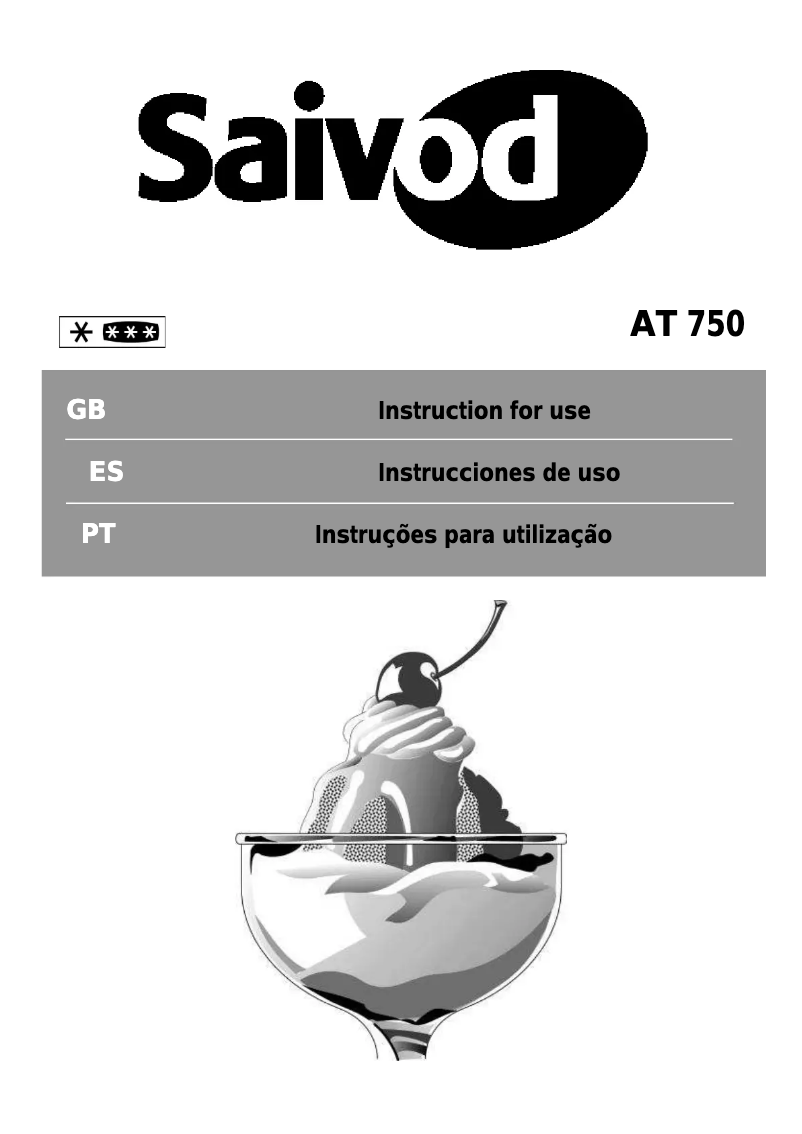 Page n°1 - Manuel utilisateur Saivod AT 750
