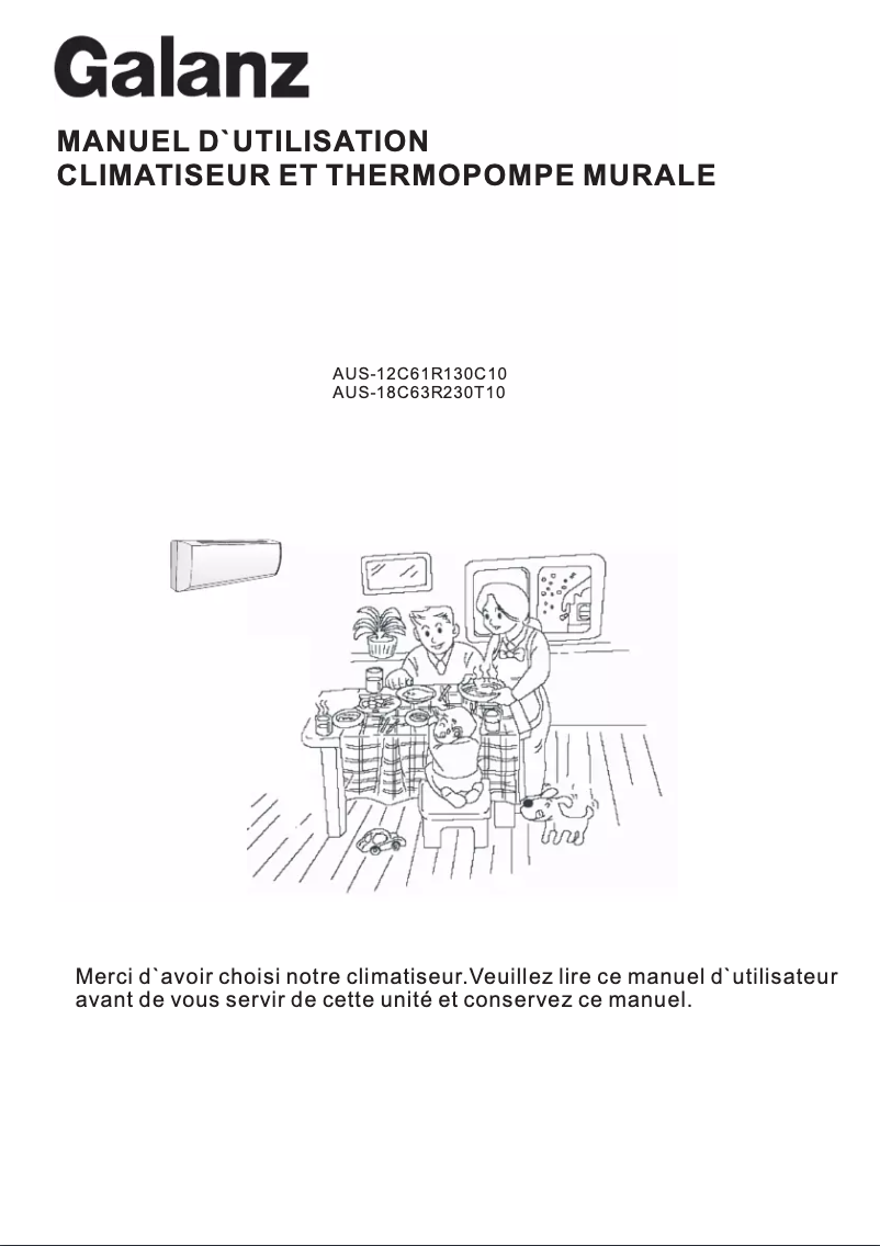 Image de la première page du manuel de l'appareil AUS-12C61R130C10