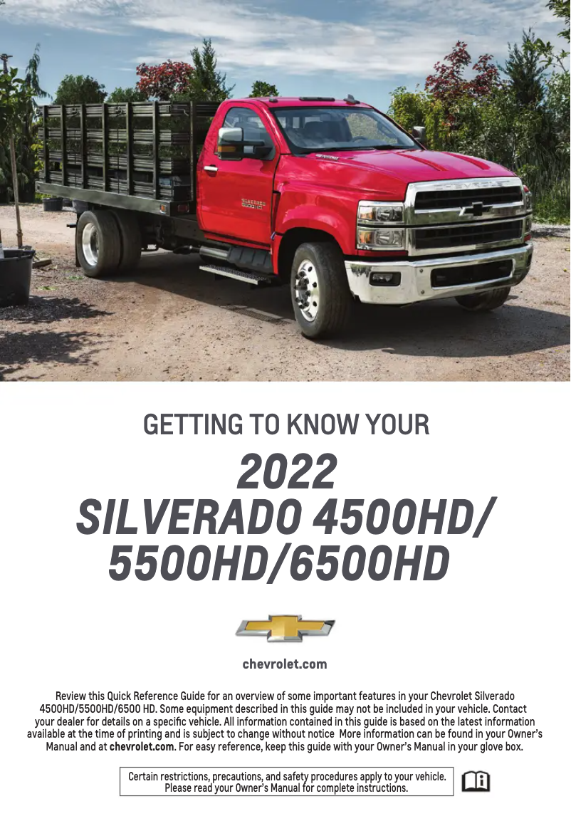 Image de la première page du manuel de l'appareil Silverado (2022)