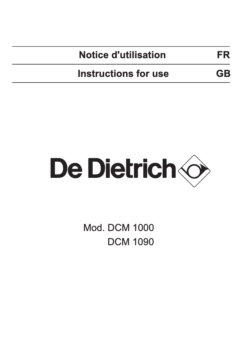Image de la première page du manuel de l'appareil DCM1090X