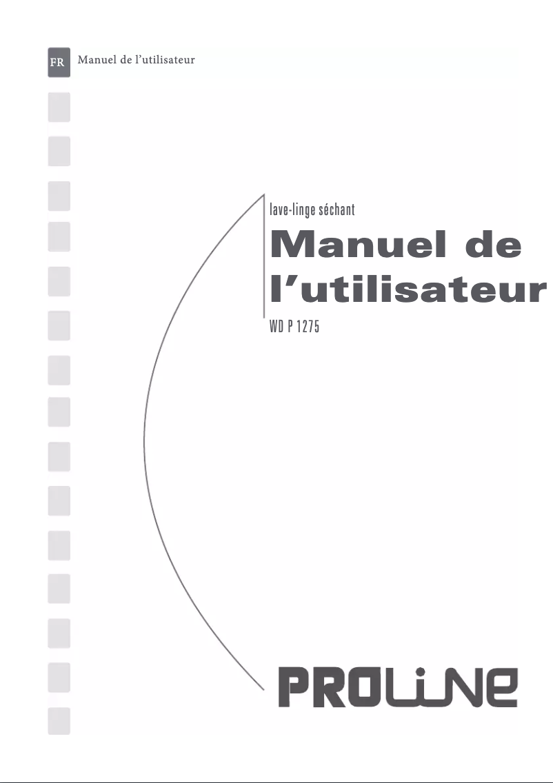Page n°1 - Manuel utilisateur Proline WDP 1275