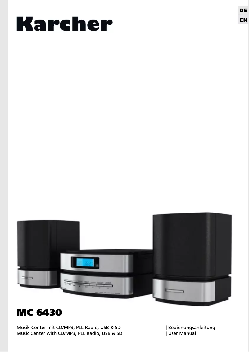 Page 1 de la notice Manuel utilisateur Karcher Audio MC 6430