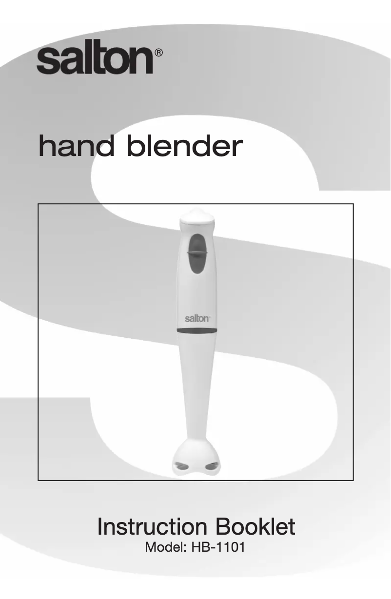Page 1 de la notice Manuel utilisateur Salton HB-1101
