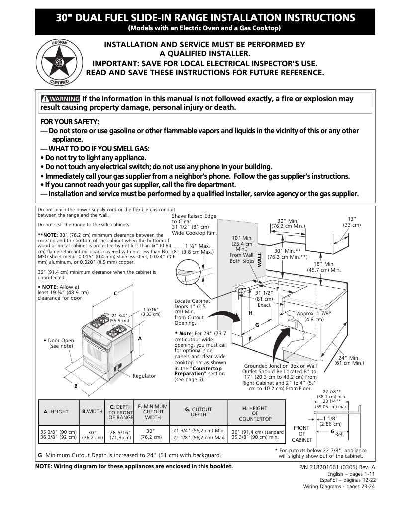 Page 1 de la notice Guide d'installation Frigidaire GLCS378DS