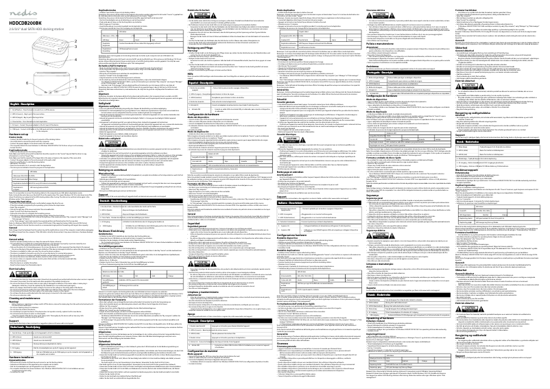 Page 1 de la notice Manuel utilisateur Nedis HDDCDB200BK