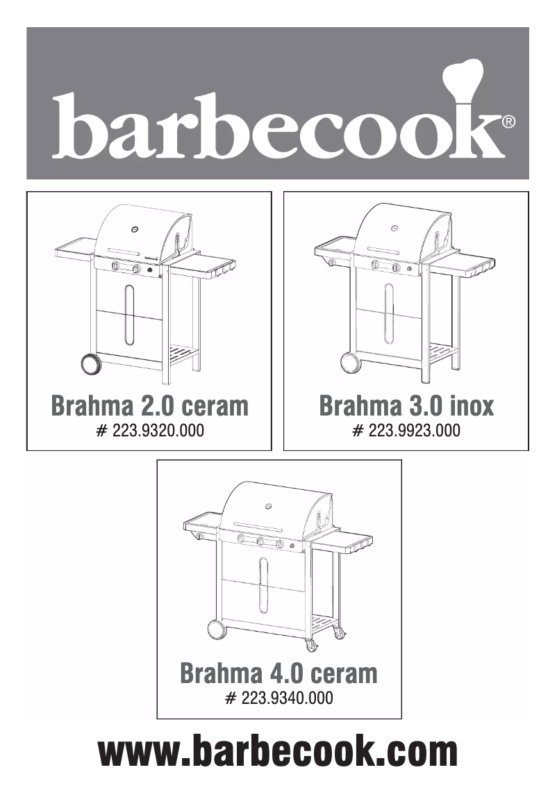 Page 1 de la notice Manuel utilisateur Barbecook Major Inox RVS