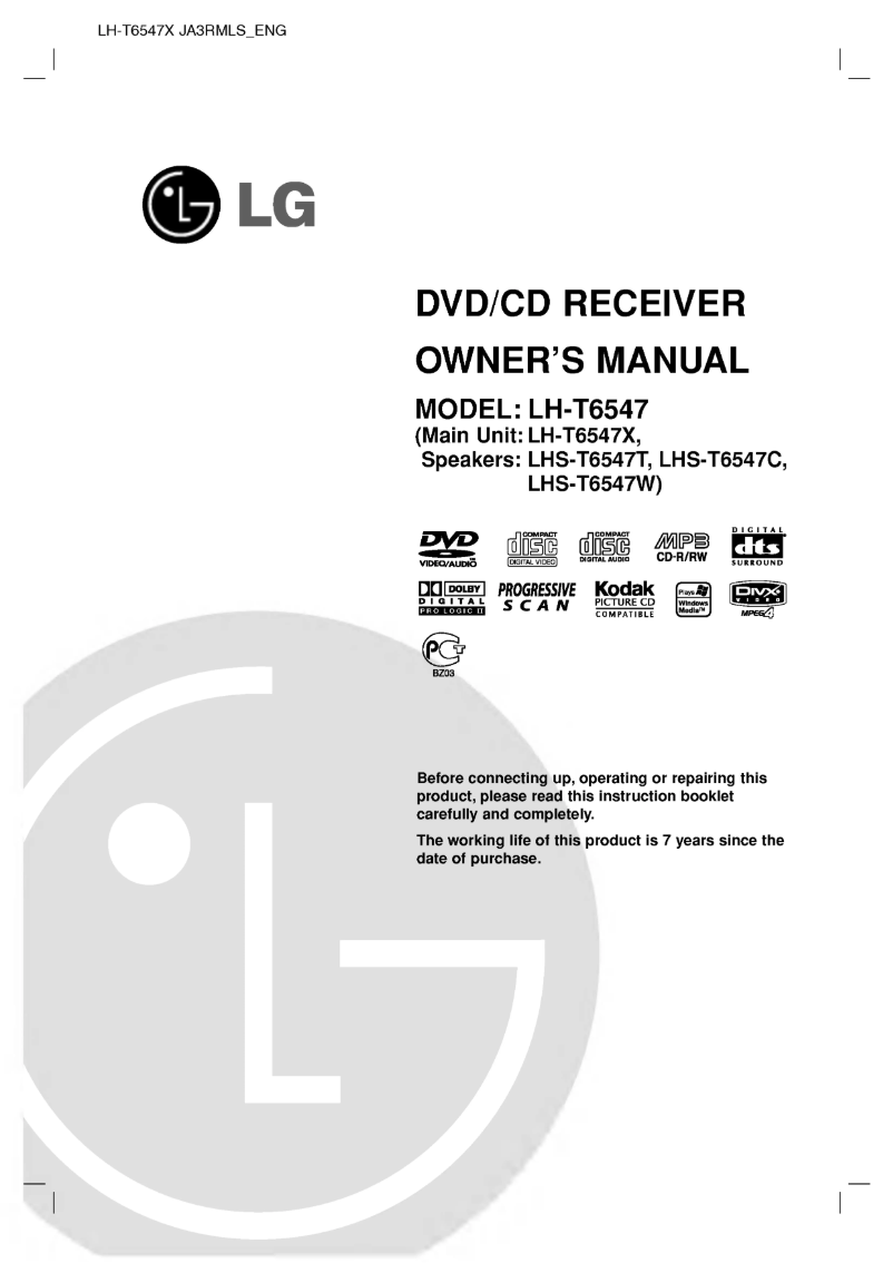 Page 1 de la notice Manuel utilisateur LG LH-T6547X