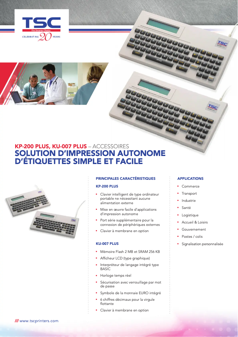 Page 1 de la notice Manuel utilisateur TSC KP-200 Plus