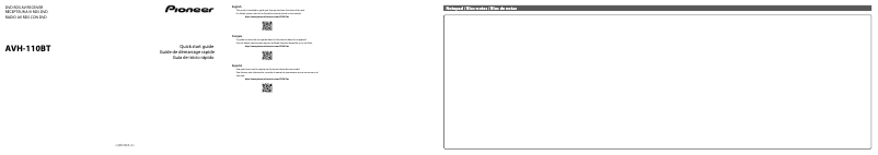 Image de la première page du manuel de l'appareil AVH-110BT