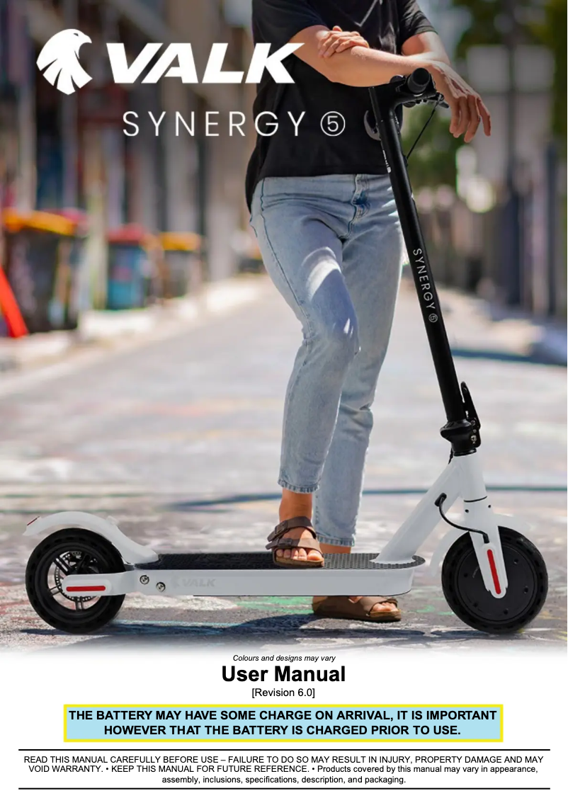 Page n°1 - Manuel utilisateur Valk Synergy 5 MKII