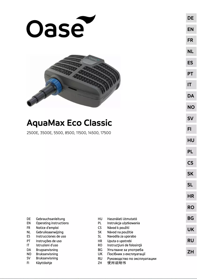 Image de la première page du manuel de l'appareil AquaMax Eco Classic 14500