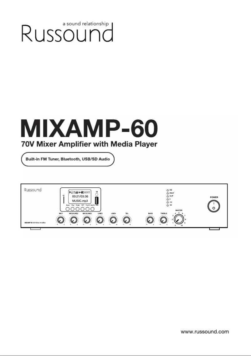 Image de la première page du manuel de l'appareil MIXAMP-60