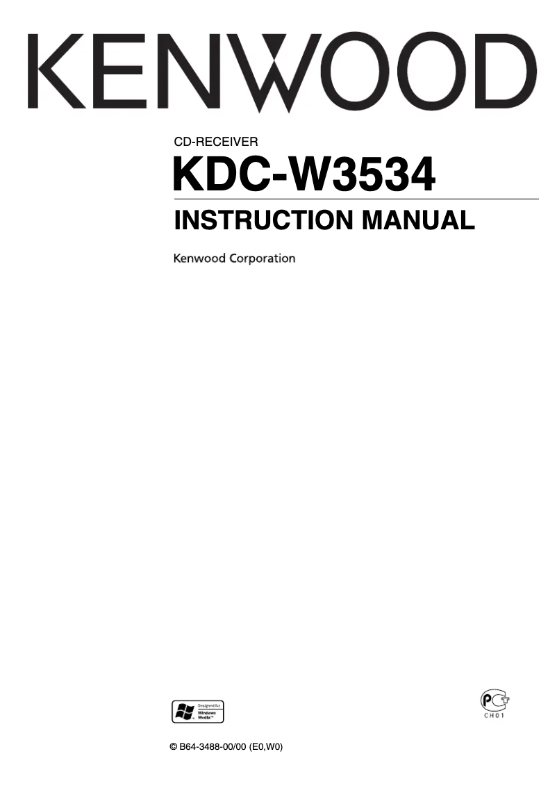 Page n°1 - Manuel utilisateur Kenwood KDC-W3534G