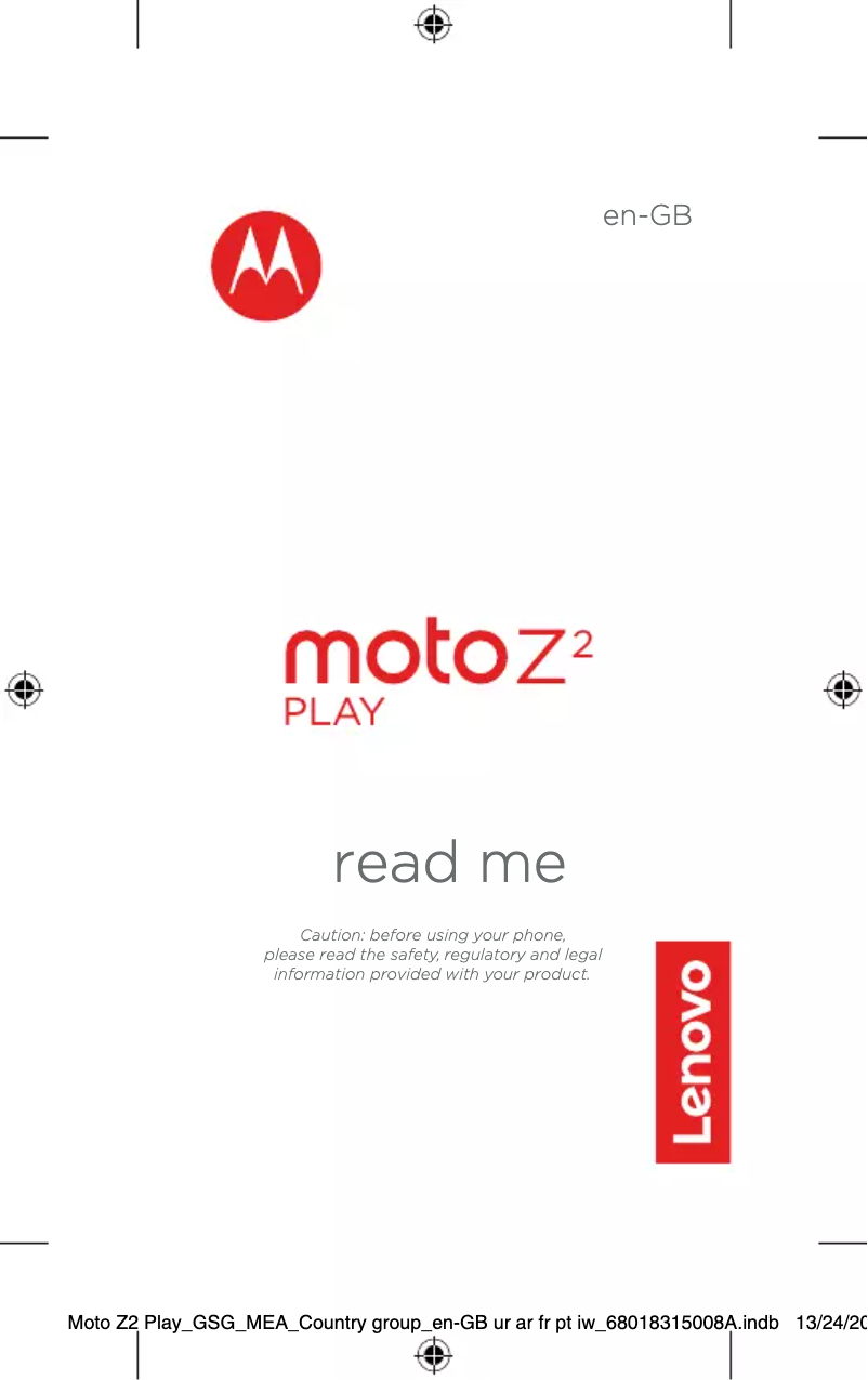 Image de la première page du manuel de l'appareil Moto Z2 Play