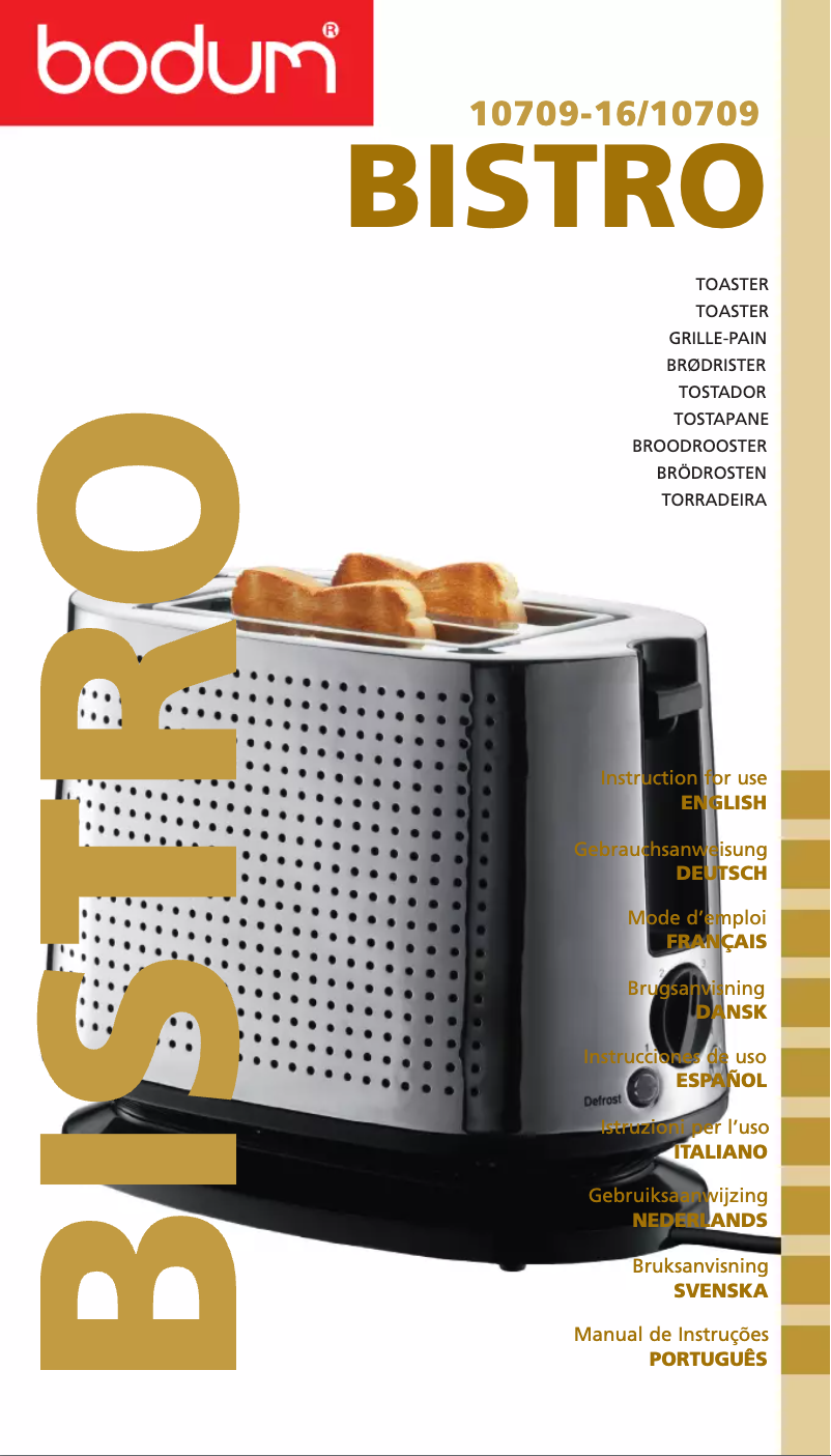 Página 1 del manual Manual de usuario Bodum Bistro 10709-16