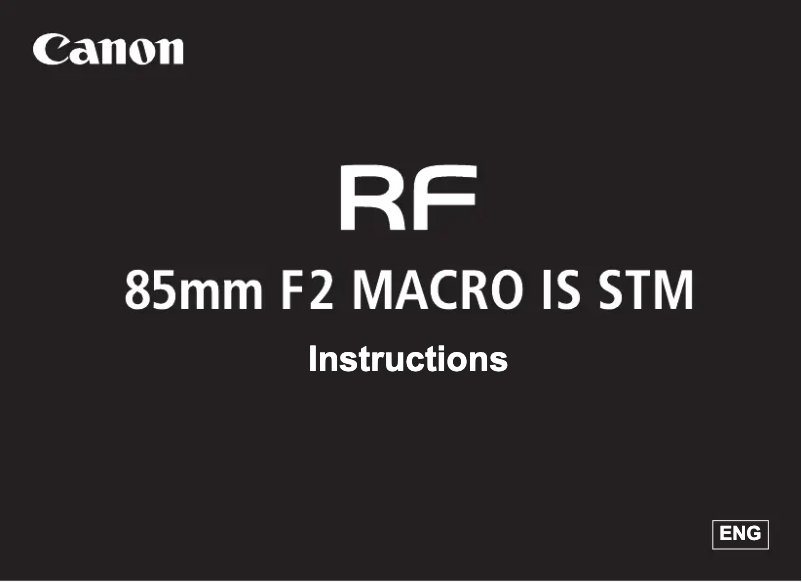 Page 1 de la notice Manuel utilisateur Canon RF 85mm F1.2L USM