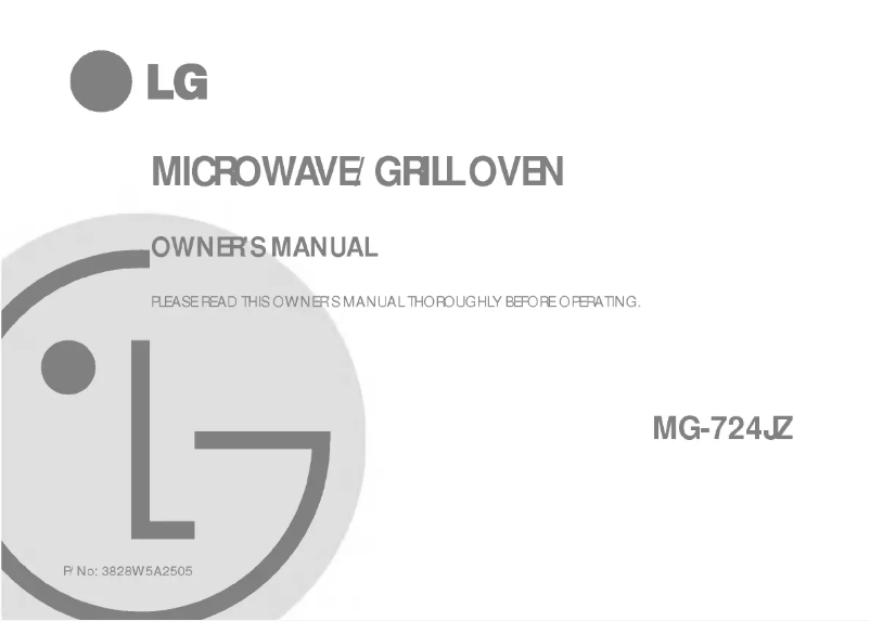 Page 1 de la notice Manuel utilisateur LG MG-724JZ