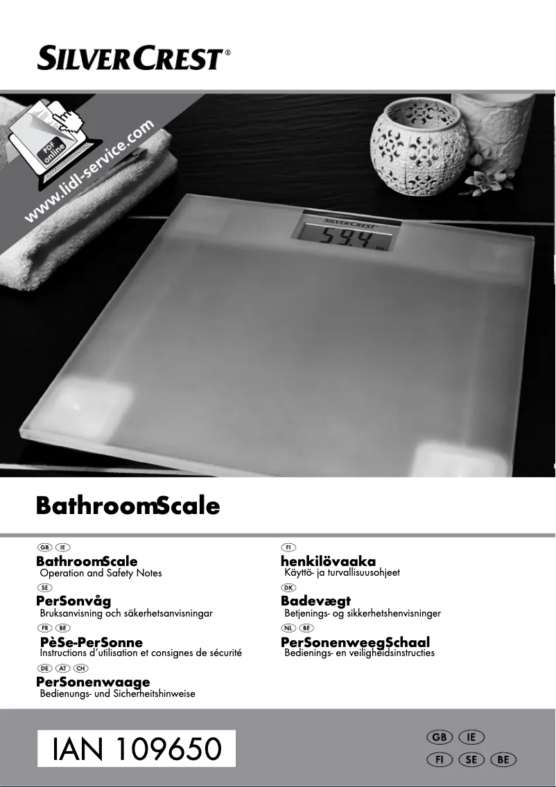 Page 1 de la notice Manuel utilisateur SilverCrest 109650-14-02