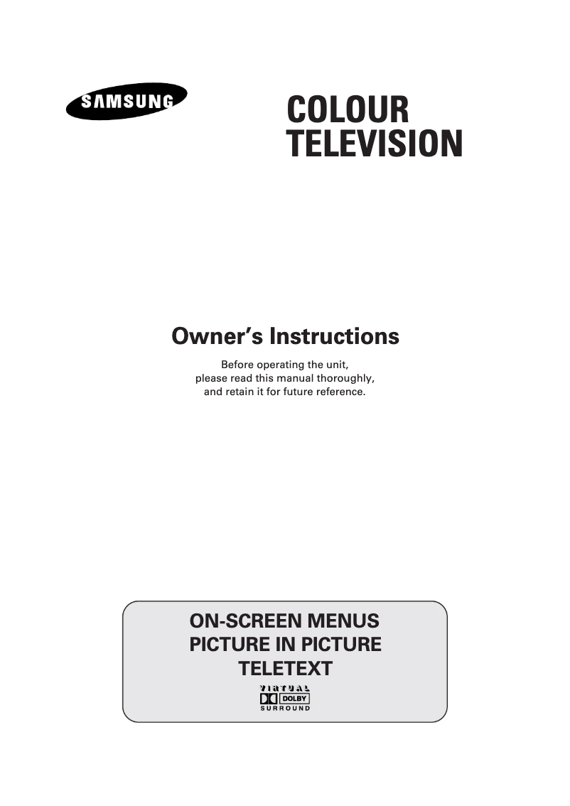 Page n°1 - Manuel utilisateur Samsung WS-32A1081G