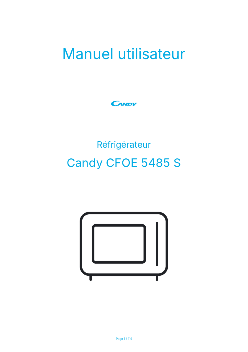 Image de la première page du manuel de l'appareil CFOE 5485 S