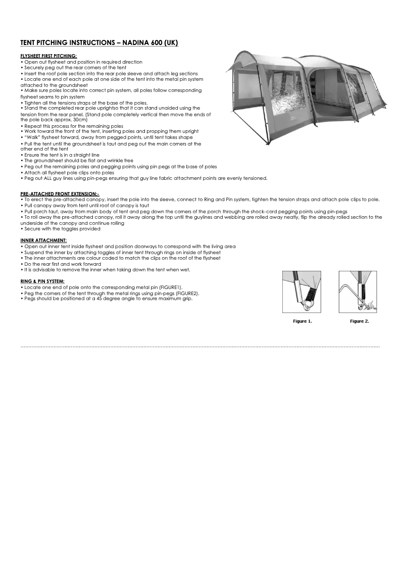 Page n°1 - Manuel utilisateur Vango Nadina 600