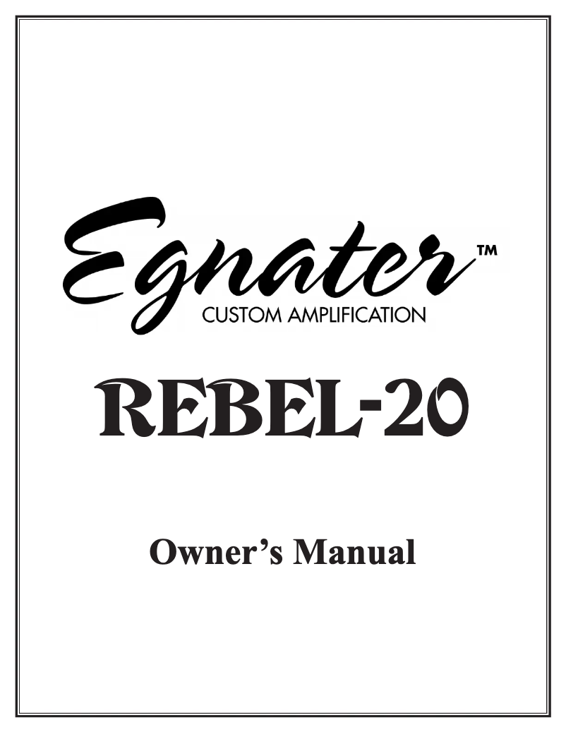 Page n°1 - Manuel utilisateur Egnater Rebel-20