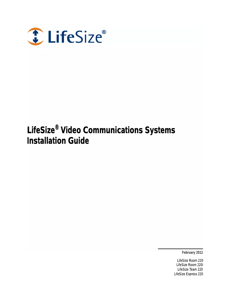 Page n°1 - Manuel utilisateur LifeSize Express 220