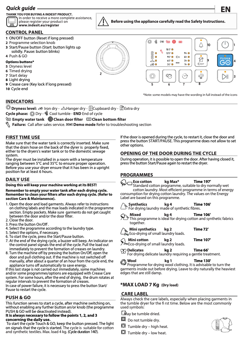 Image de la première page du manuel de l'appareil YT M10 71 R UK