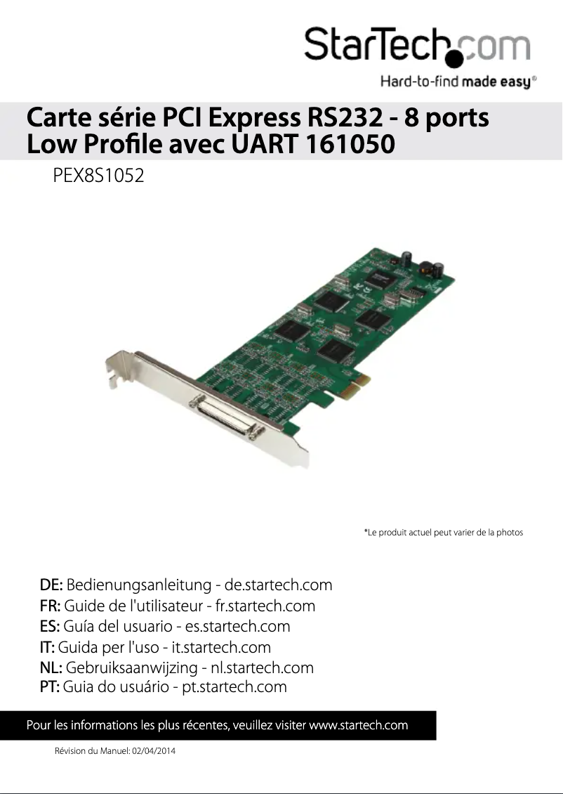 Image de la première page du manuel de l'appareil PEX8S1052