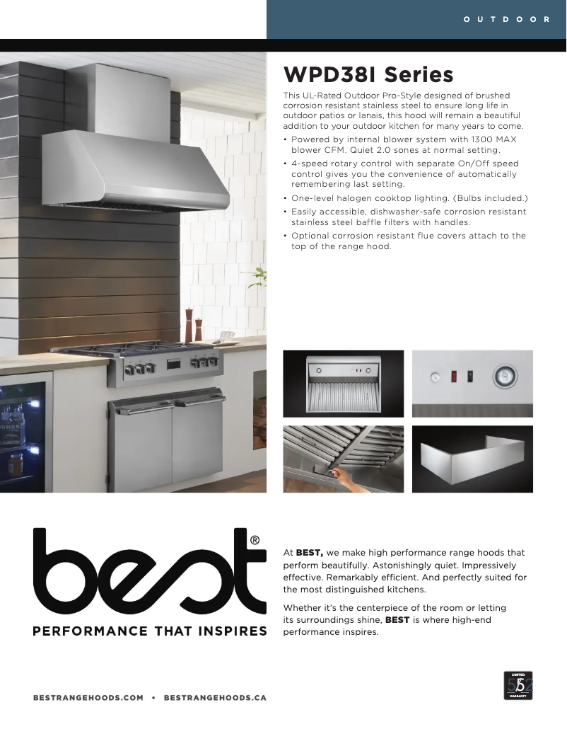 Page 1 de la notice Fiche technique Best WPD38I