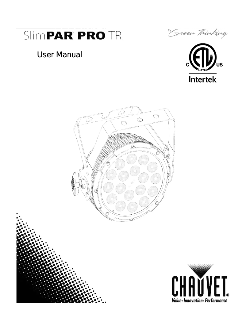 Image de la première page du manuel de l'appareil SlimPar Pro TRI