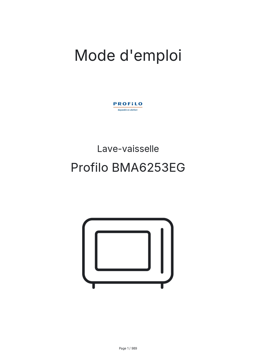 Page n°1 - Mode d'emploi Profilo BMA6253EG